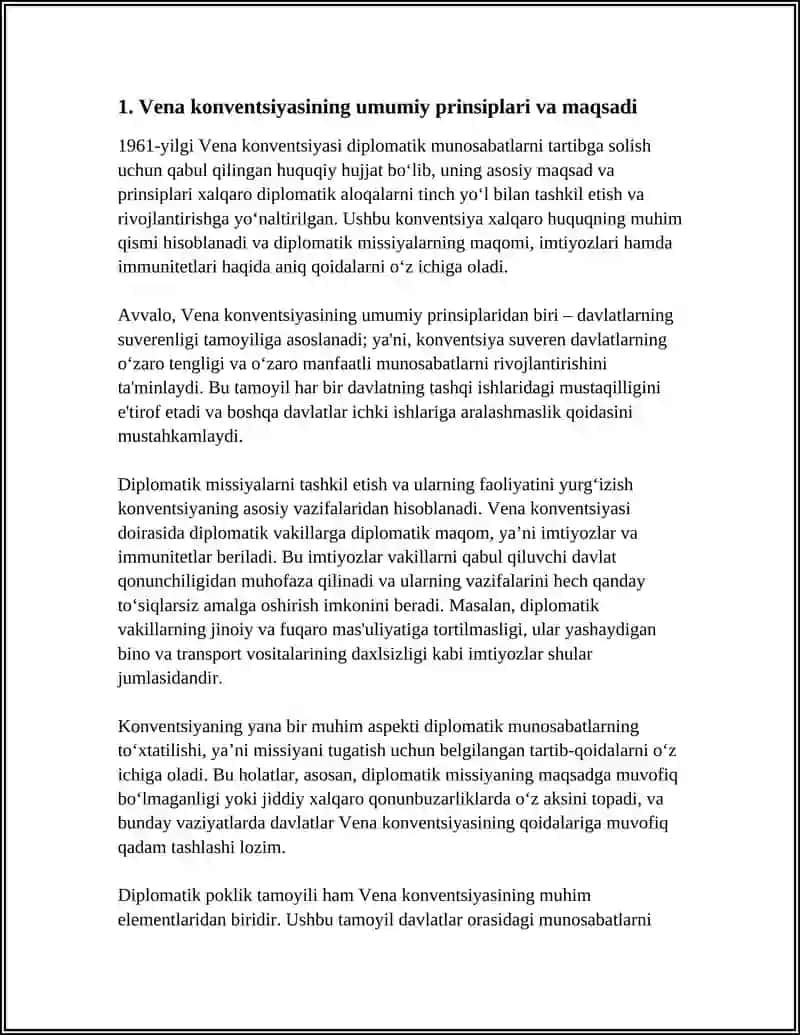 VENA KONVENTSIYASI (1961)VA DIPLOMATIK MUNOSABATLAR 3