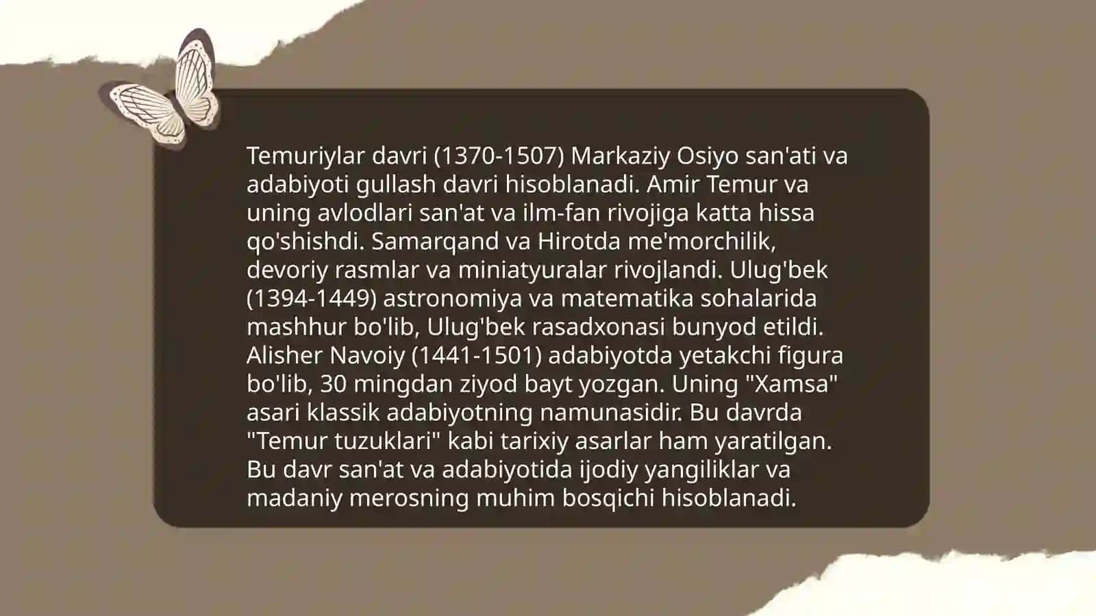 Temuriylar davrida ma'naviy maʼrifiy yuksalish 3