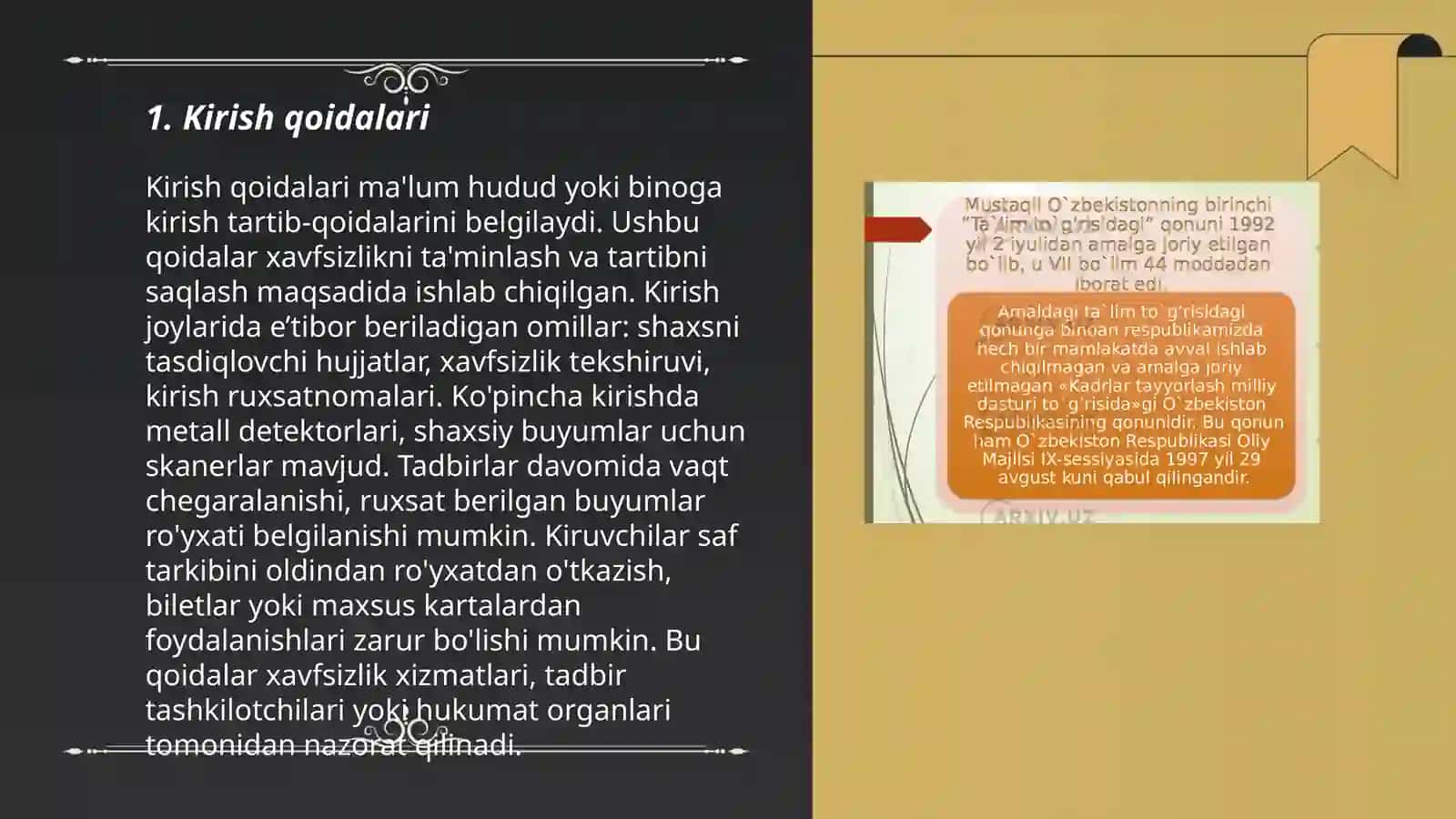O'zbekiston Respublikasining Qonuni. Aholining sanitariya epidemiologik osoyishtaligi to'g'risida. 2015-yil 6-avgust 3