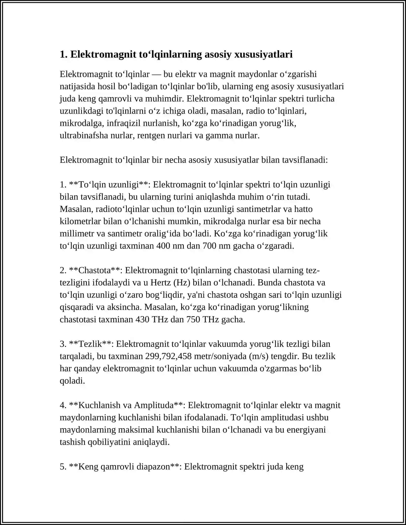 ELEKTROMAGNIT TOʻLQINNING MUHITDA TARQALISHI VA MUHITDAN QAYTISHI 3