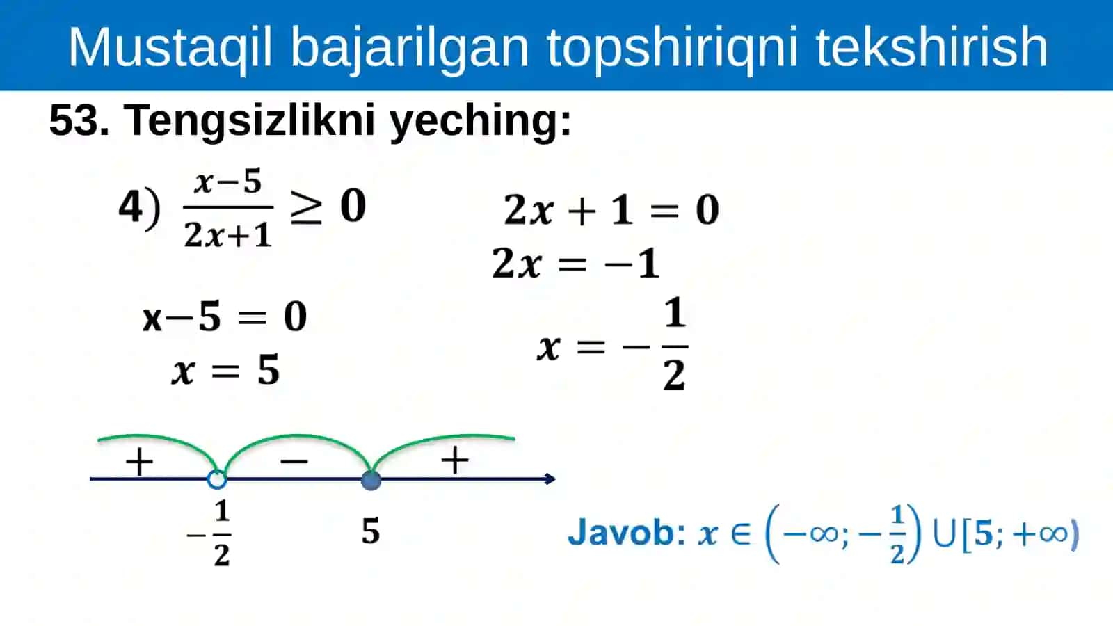 Sodda ratsional tengsizliklar sistemasi 3