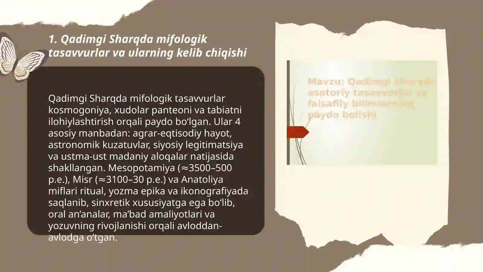 Qadimgi sharqda asotiriy tassavurlar va falsafiy bilimlarning paydo boʻlishi 3