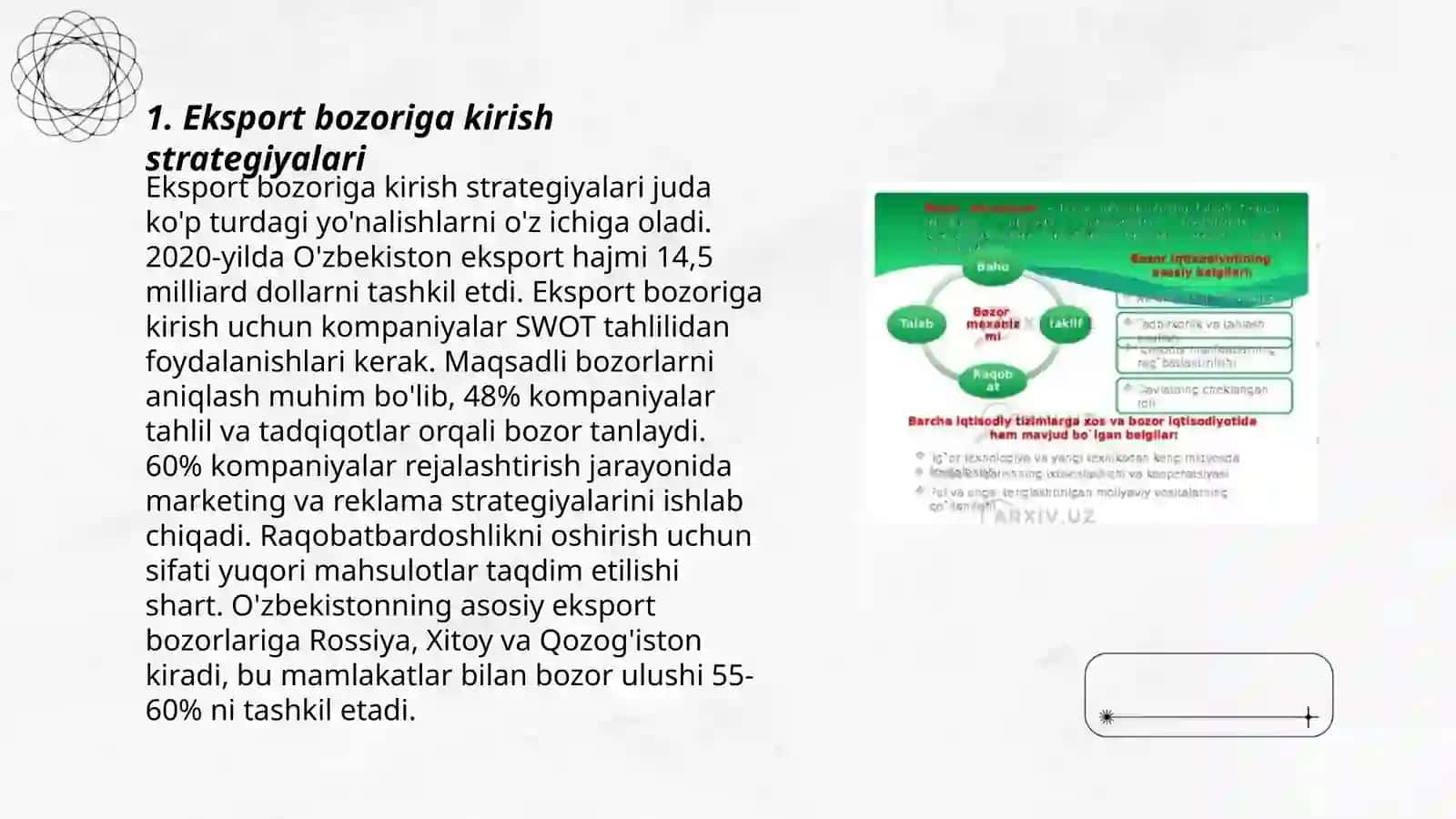 Eksport bozorini aniqlash yoʻllari 3