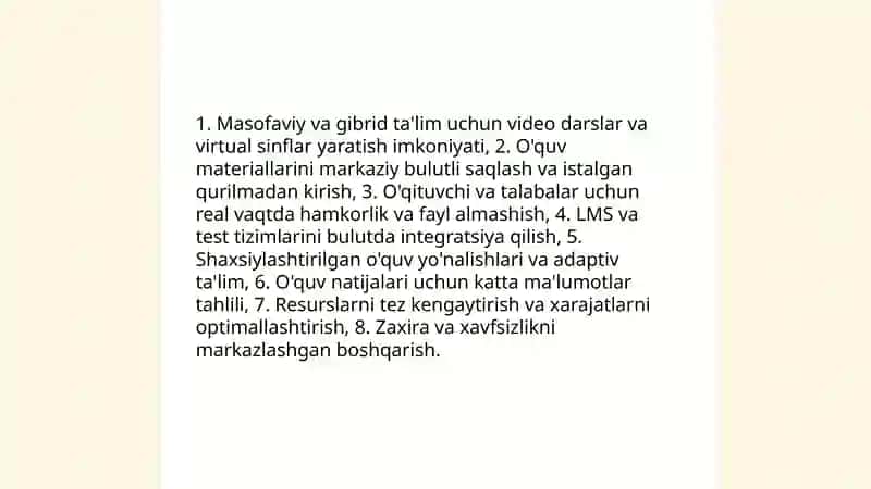 Bulutli texnologiyalardan foydalanish imkoniyatlari 3
