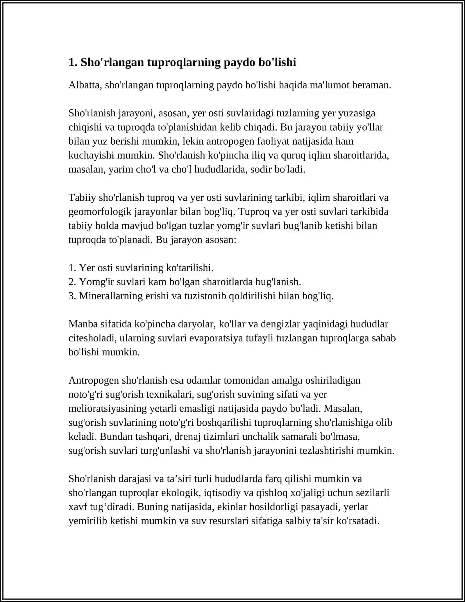 SHO'RLANGAN TUPROQLAR 3