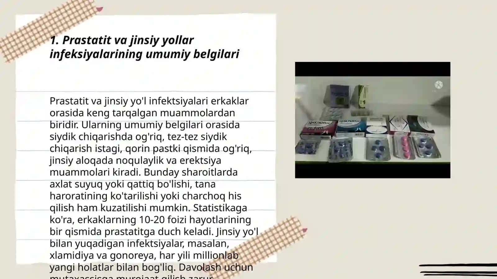 Prastatit va jinsiy yollar infeksiyasi. Davolash diagnostikasi 3