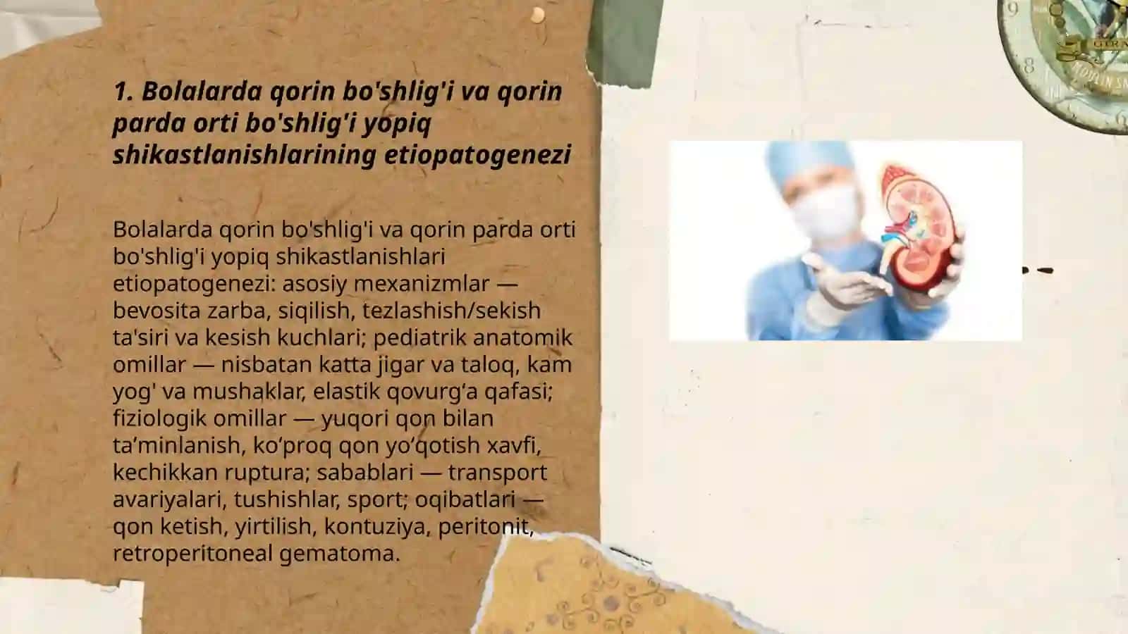 Bolalarda qorin bo’shlig’i va qorin parda orti bo’shlig’i azolaring yopiq shikastlanishlari 3