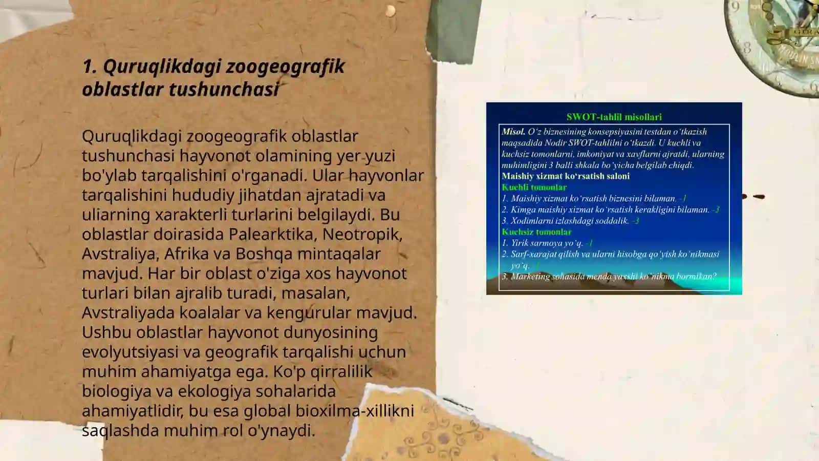 Zoogeografik oblastlar faunasini taksonomik tahlil qilish 3