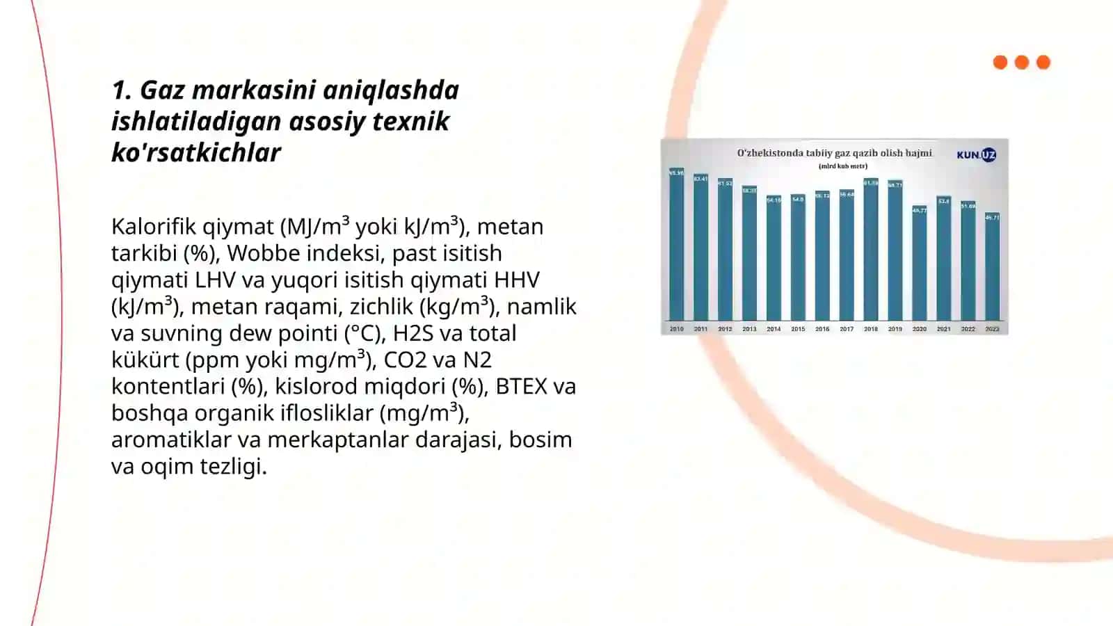 Gaz markasini aniqlashda ishlatiladigan asosiy texnik ko'rsatkichlar 3