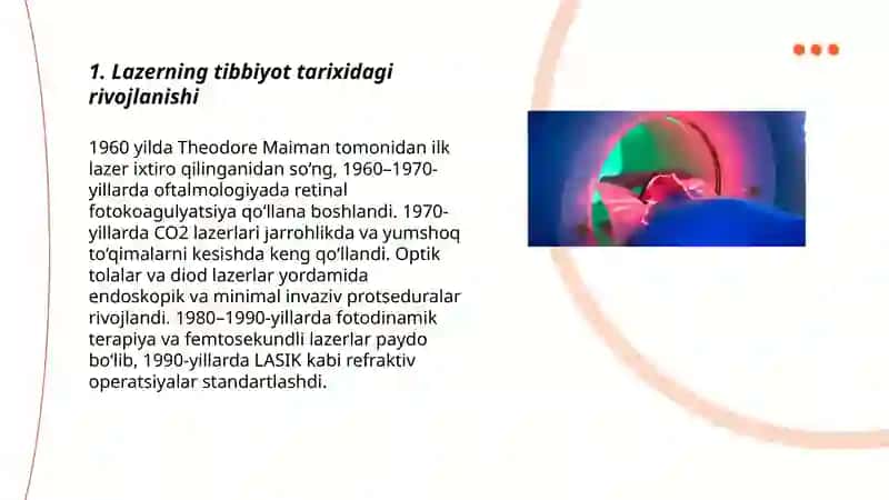lazerning tibbiyotda ishlatilishi 3