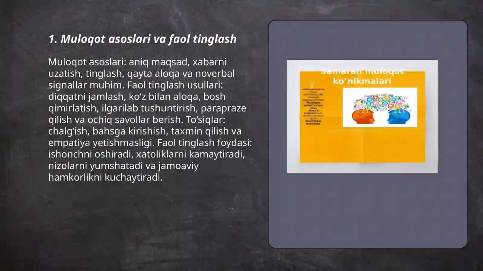 Muloqot treningi.Shaxslararo munosabatlarda ijtimoiy -psixologik treninglar 3