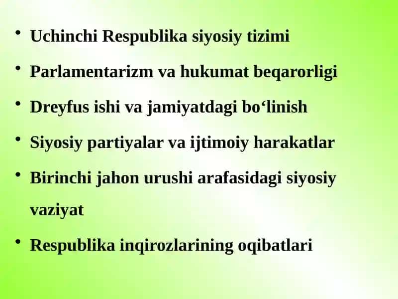 XX ASR BOSHLARIDA FRANSIYADA SIYOSIY JARAYONLAR VA RESPUBLIKA INQIROZLARI. FOTOALBOM 3