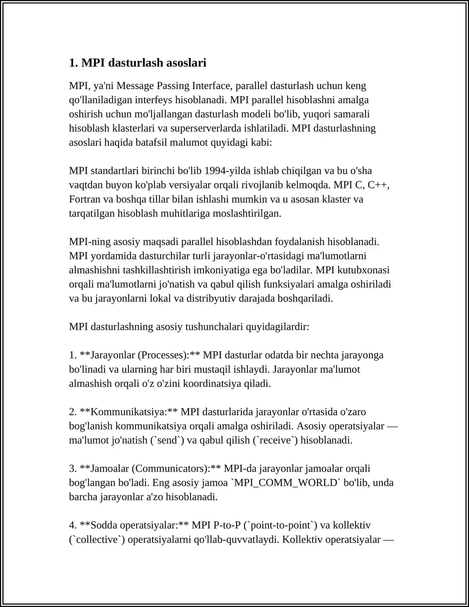 MPI (MESSAGE PASSING INTERFACE) 3