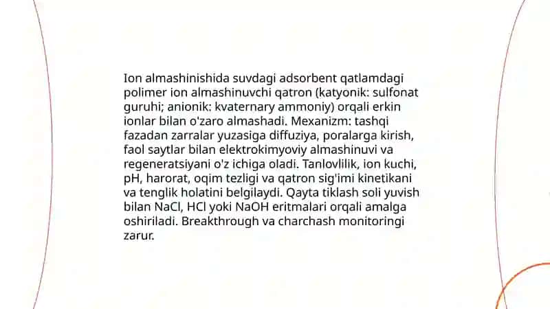 Ion almashinish orqali oqava suvlarni tozalash 3