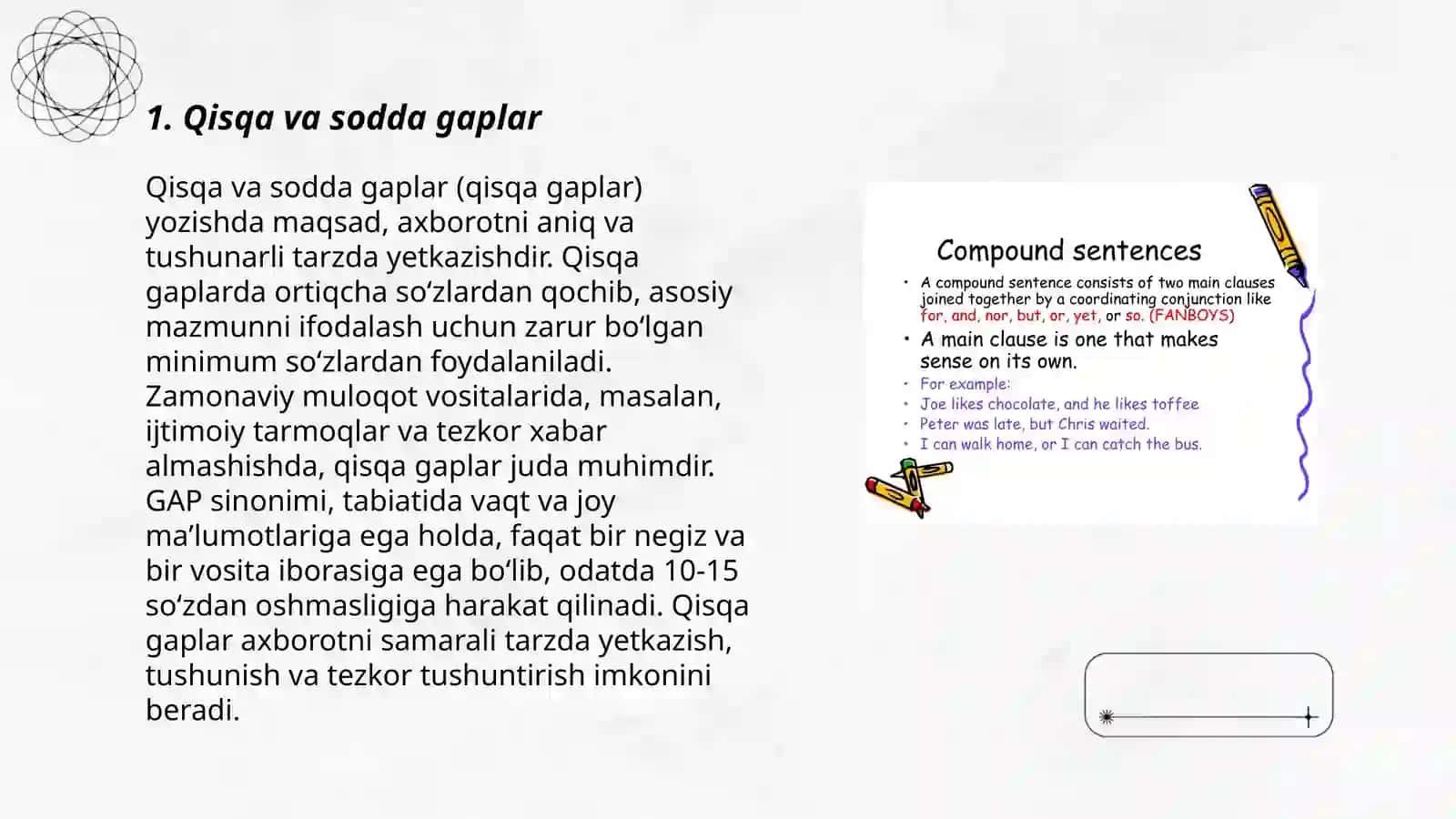 Qisqa va sodda gaplar 3
