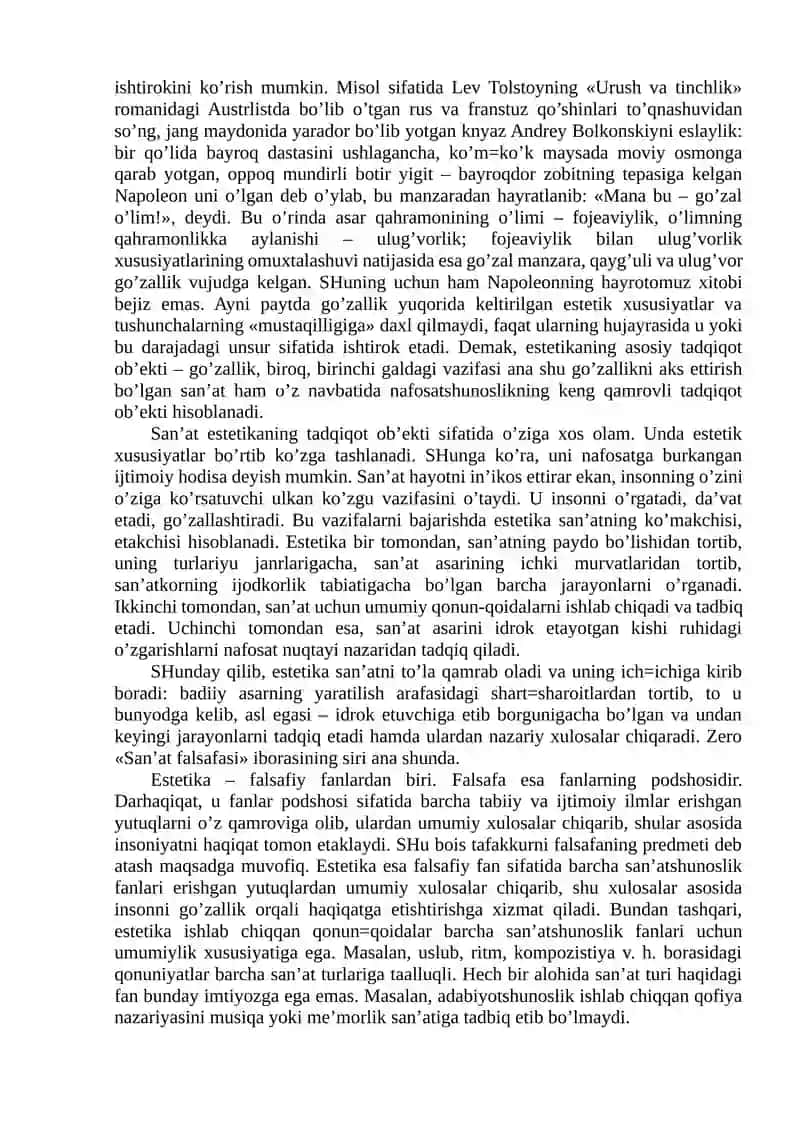 Nafosat falsafasi (Estetika) 3