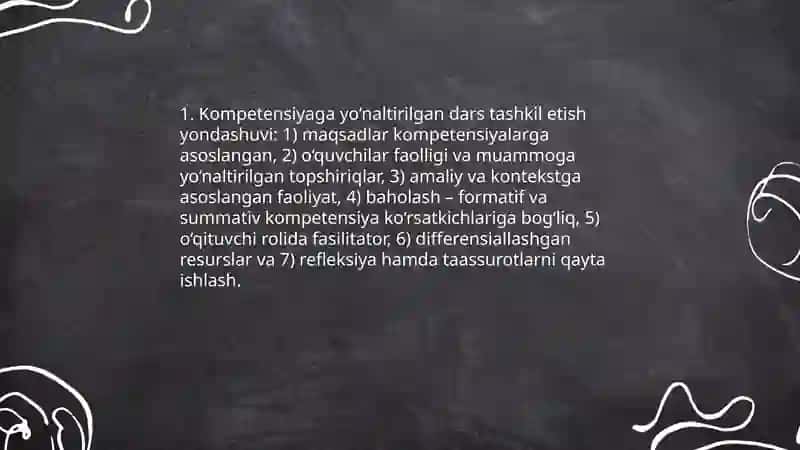 Kompetensiyaga yo‘naltirilgan dars tashkil etish yondashuvi 3