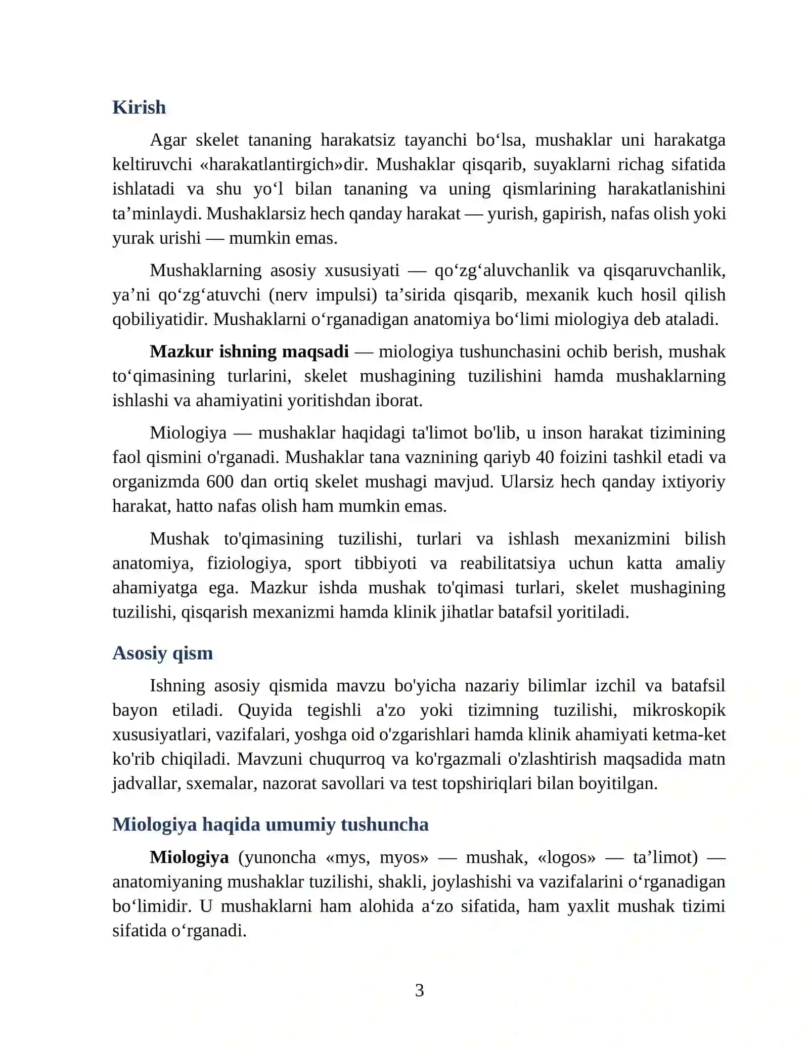 Mushaklar haqida ta’limot (miologiya) va mushak to‘qimasi 3