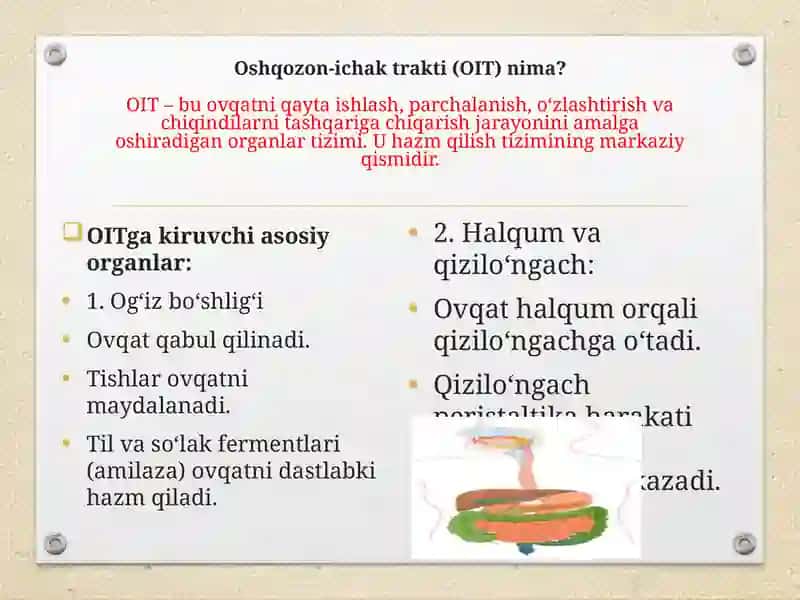 Oshqazon – ichak traktida so’rilishning biofizikaviy mexanizimlari. 3