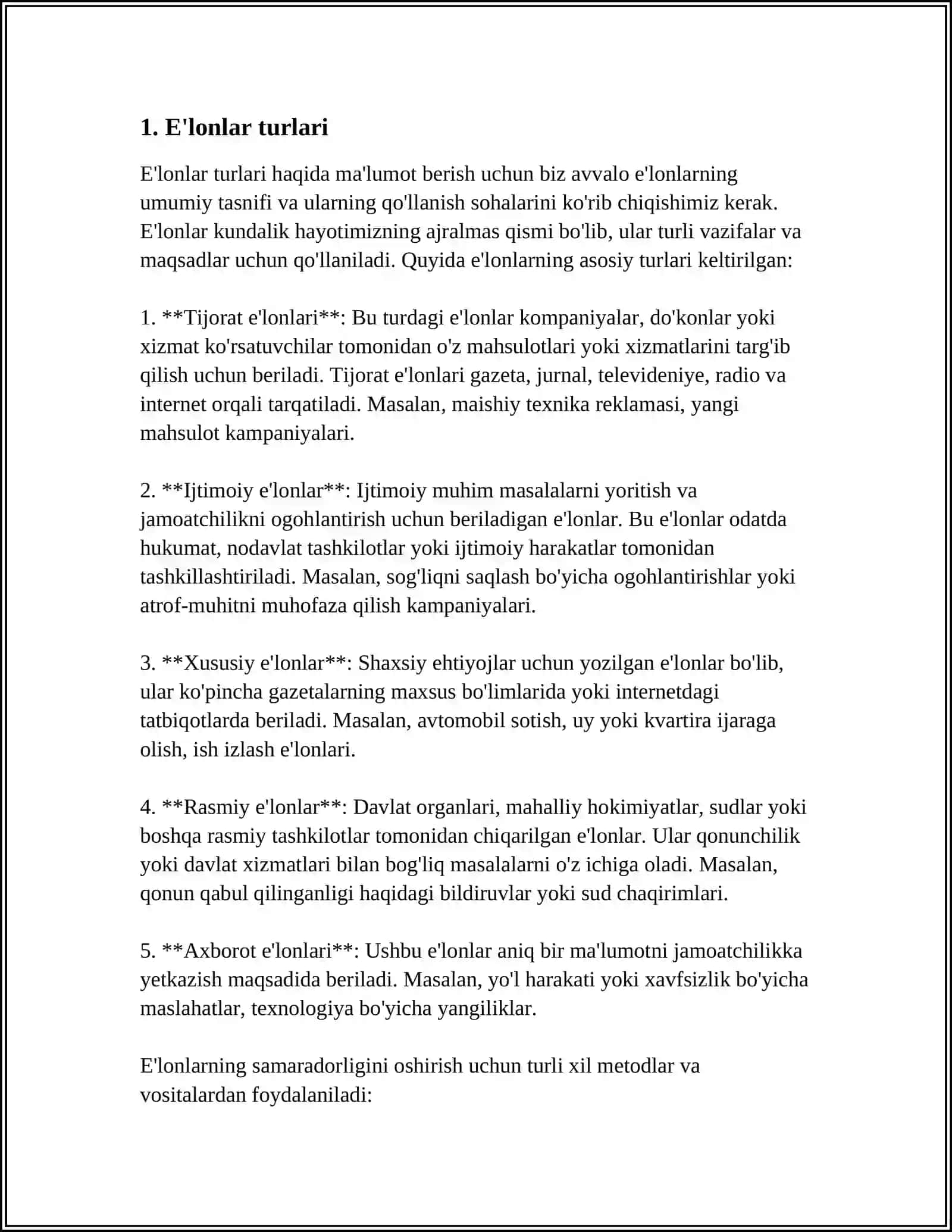 E'LON, TAKLIFNOMA, TELEGRAMMA, TELE FONOGRAMMA. XIZMAT XATLARI NA'MUNASINI TAYYORLASH 3