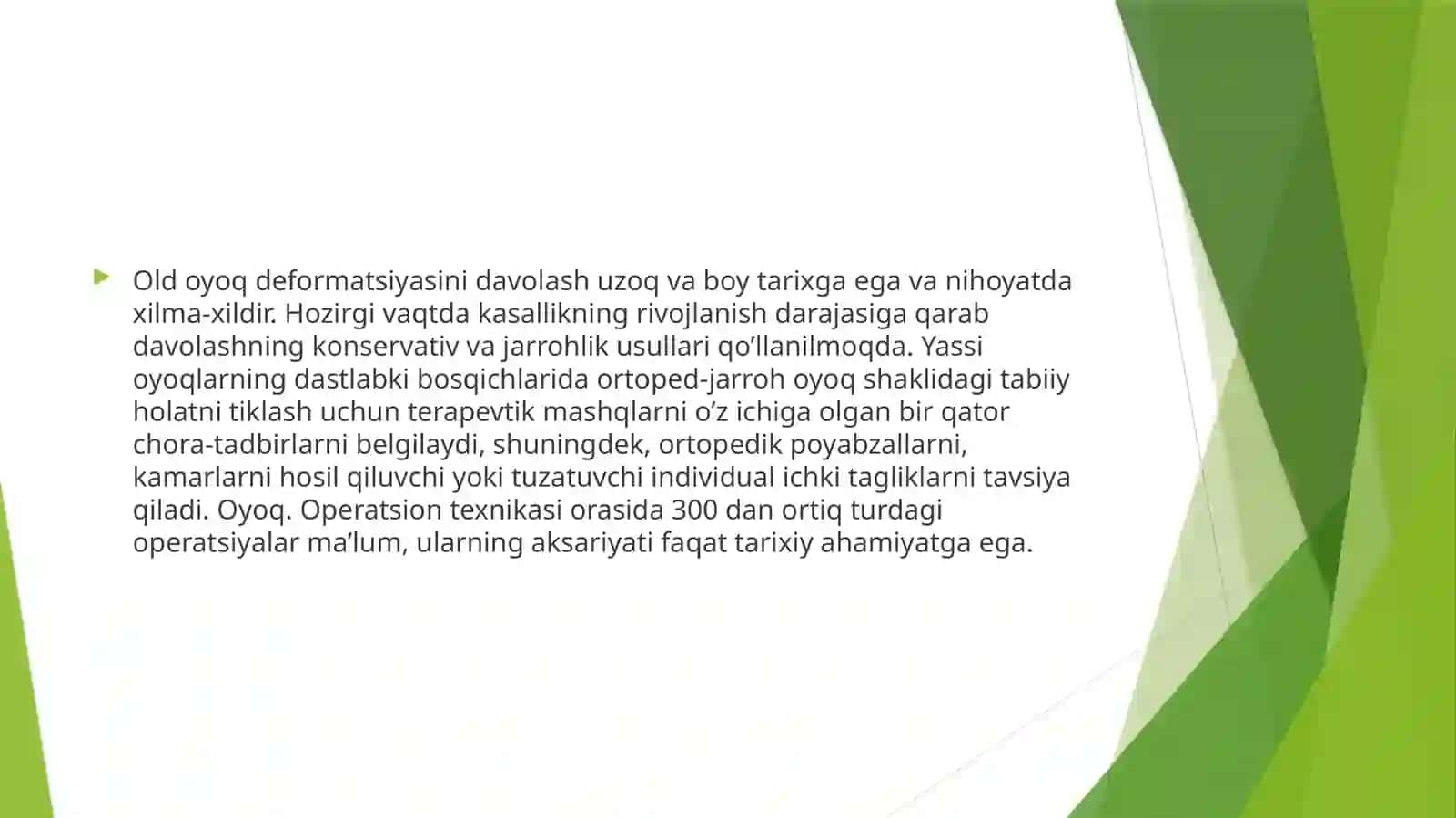 Oyoq suyaklari operatsiyalari. 3