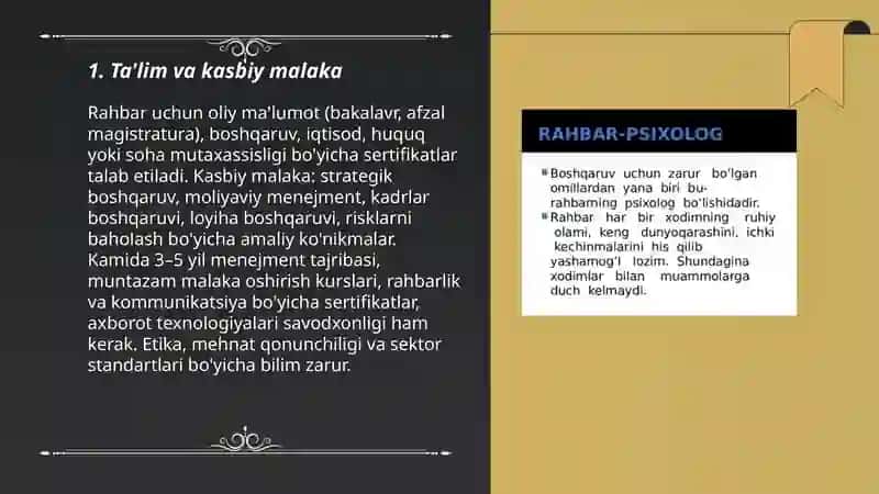 Ta'lim va kasbiy malaka 3