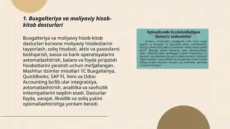 Iqtisodiyotda foydalaniladigan dasturiy maxsulotlar 3