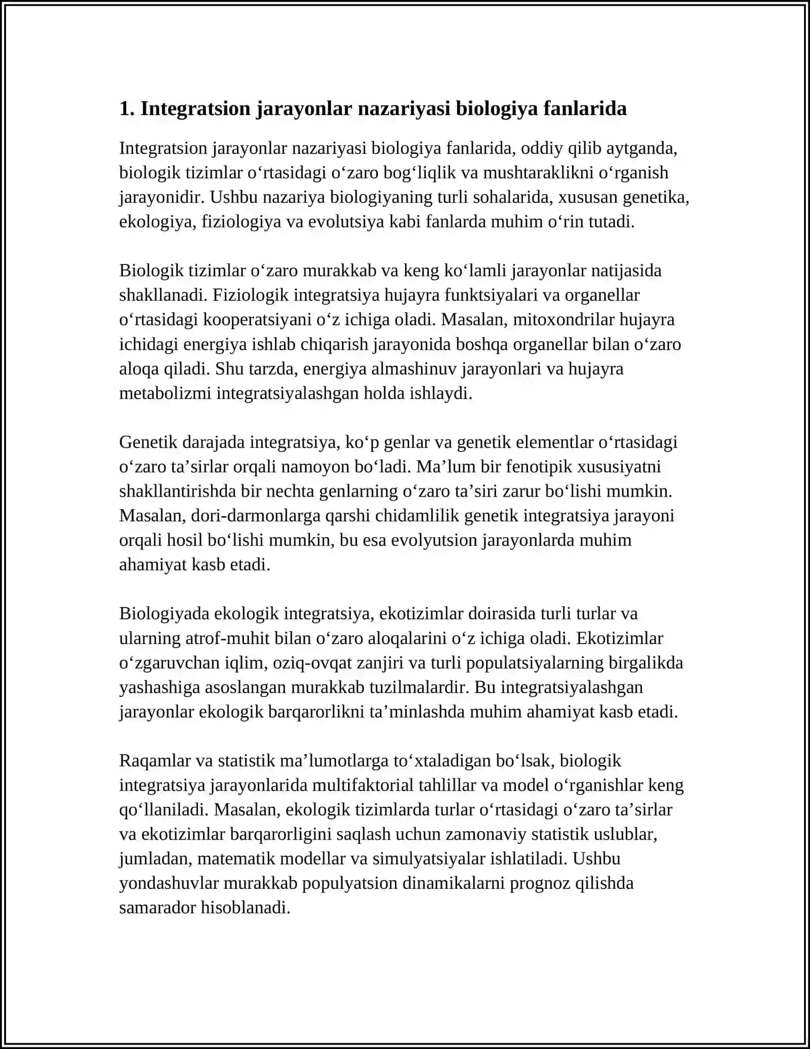 BIOGIYA FANLARIDAGI INTEGRATSION JARAYONKAR VA UNING TA'LIMDAGI AHAMIYATI 3