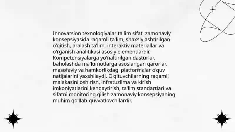 Innovatsion texnologiyalar ta'lim sifati zamonaviy konsepsiyasida 3