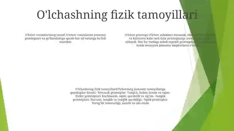 OʻLchash Asboblarining Tabaqalanishi 3