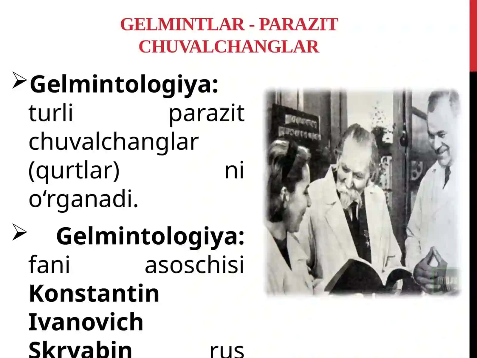 TIBBIYOT GELMINTOLOGIYASI. TIBBIYOT ARAXNOENTOMOLOGIYASI 3