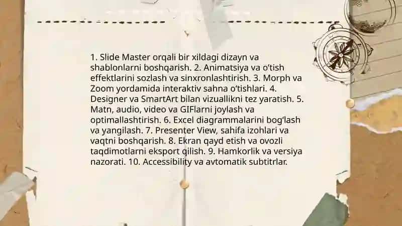 Taqdimot tayyorlashda zamonaviy instrumental vositalardan foydalanish texnalogiyasi 3