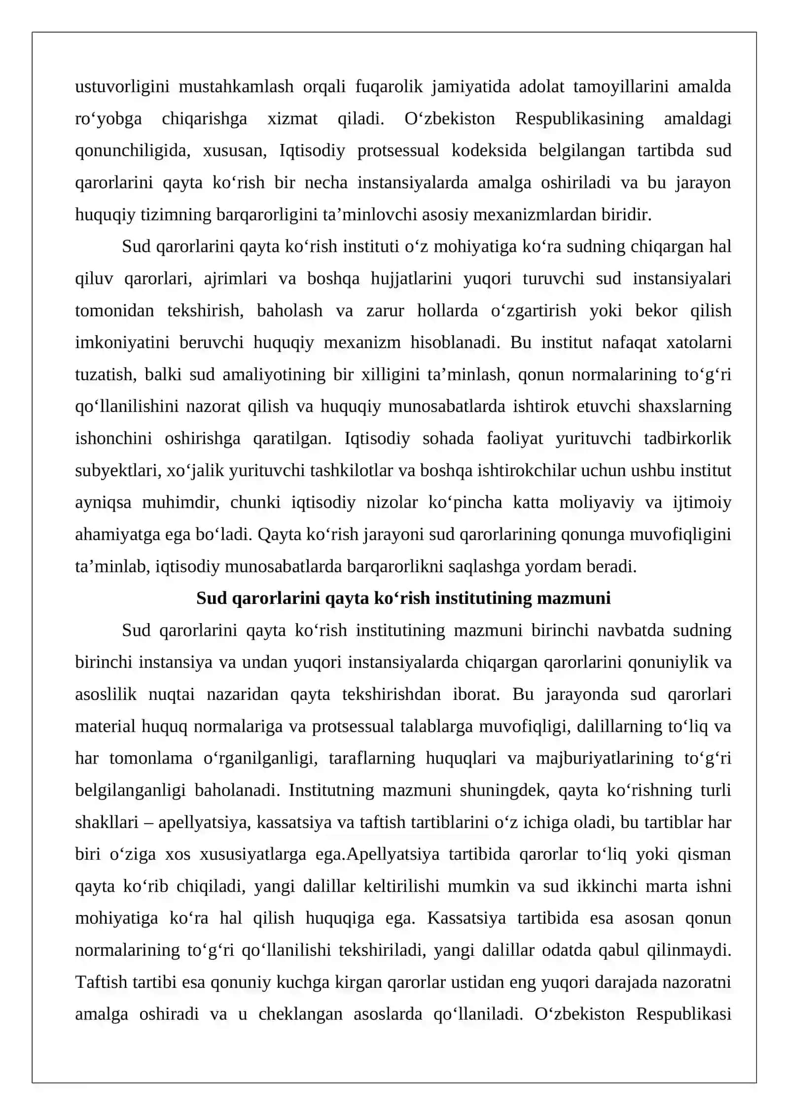 Sud qarorlarini qayta ko‘rish institutlari tushunchasi va ahamiyati 3