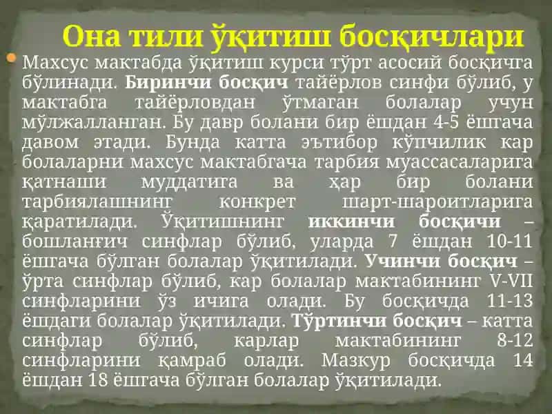 Оnatiliни o’qitish maxsus metodikasi fanining didaktik tamoyillari 3