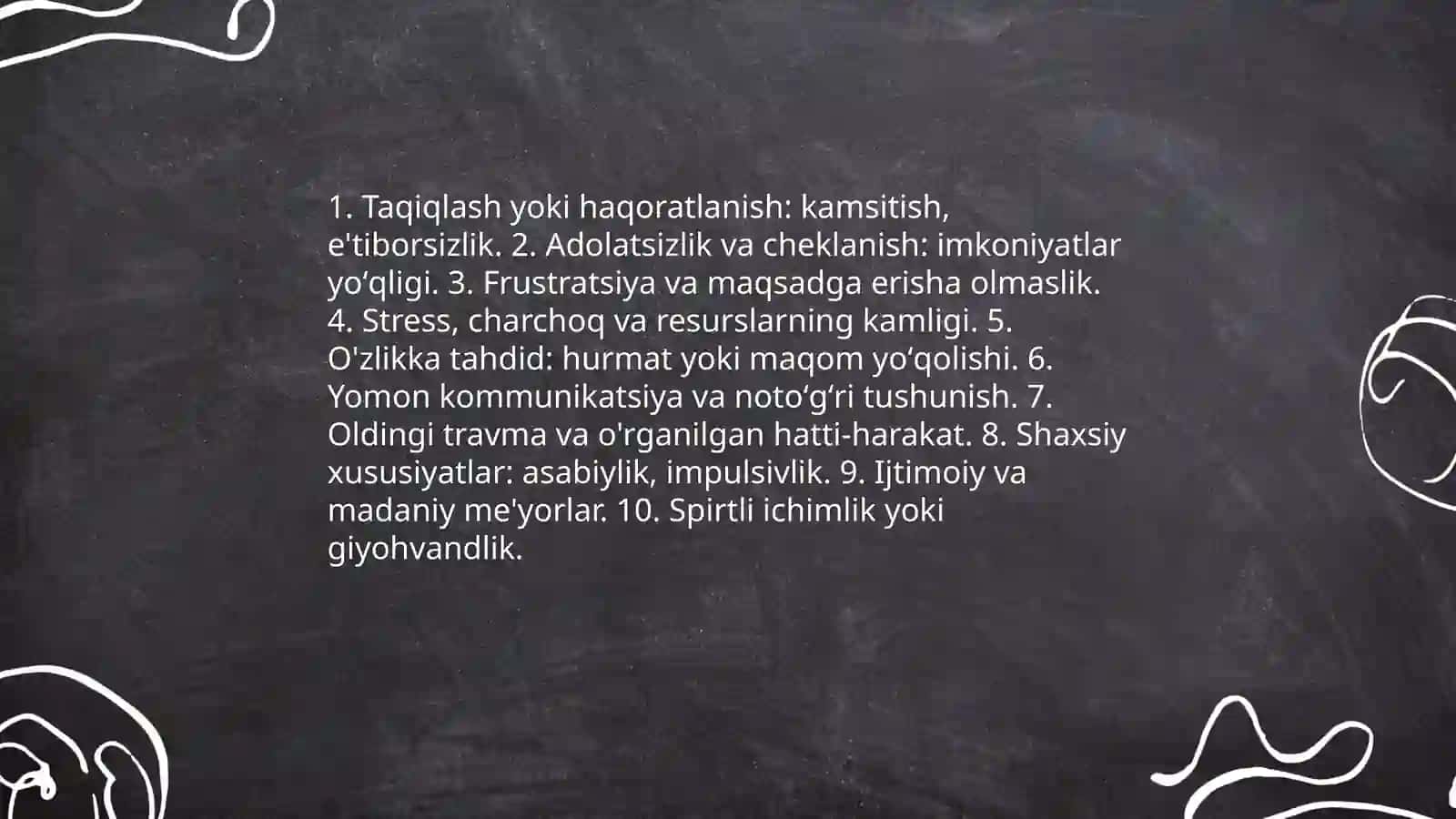 Konflektli vaziyat gʻazab va qahr 3