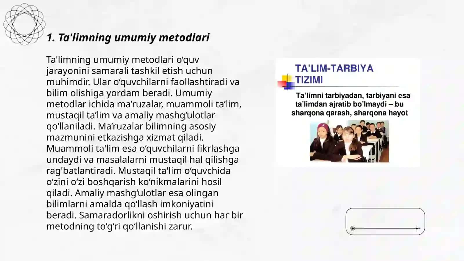 Ta'limning umumiy metodlari 3