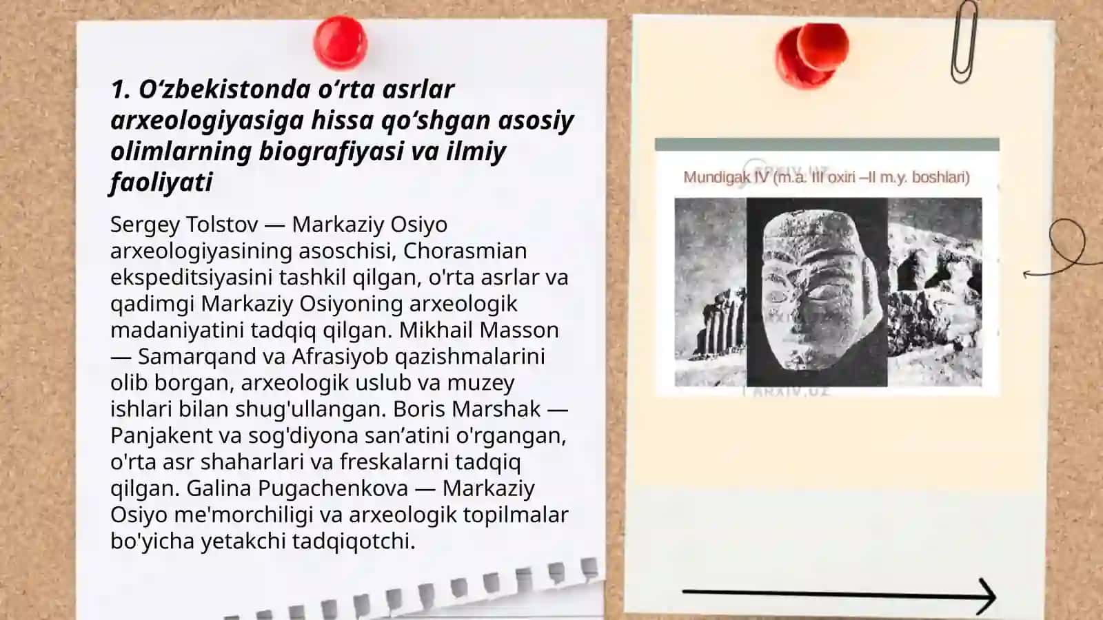 Oʻzbekistonda oʻrta asrlar davri bilan shugʻullangan arxeologik olimlarning hayoti va ilmiy faoliyati 3
