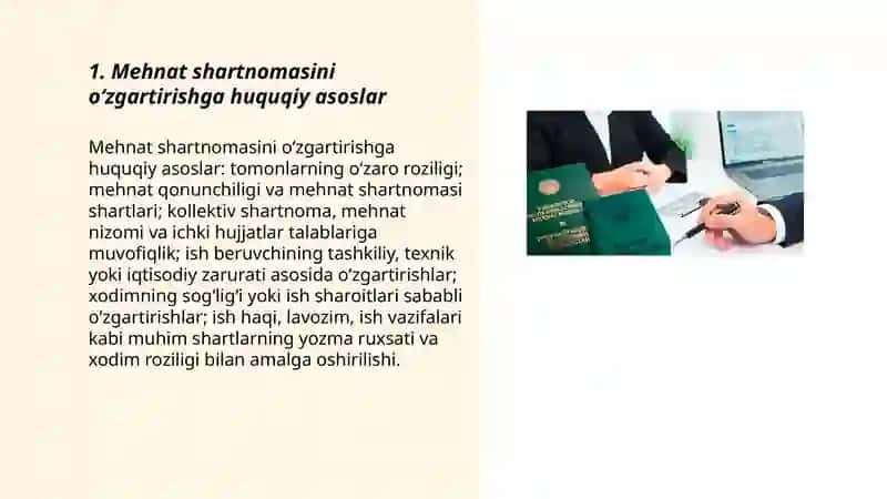 Mehnat shartnomasini oʻzgartirish tartibi 3