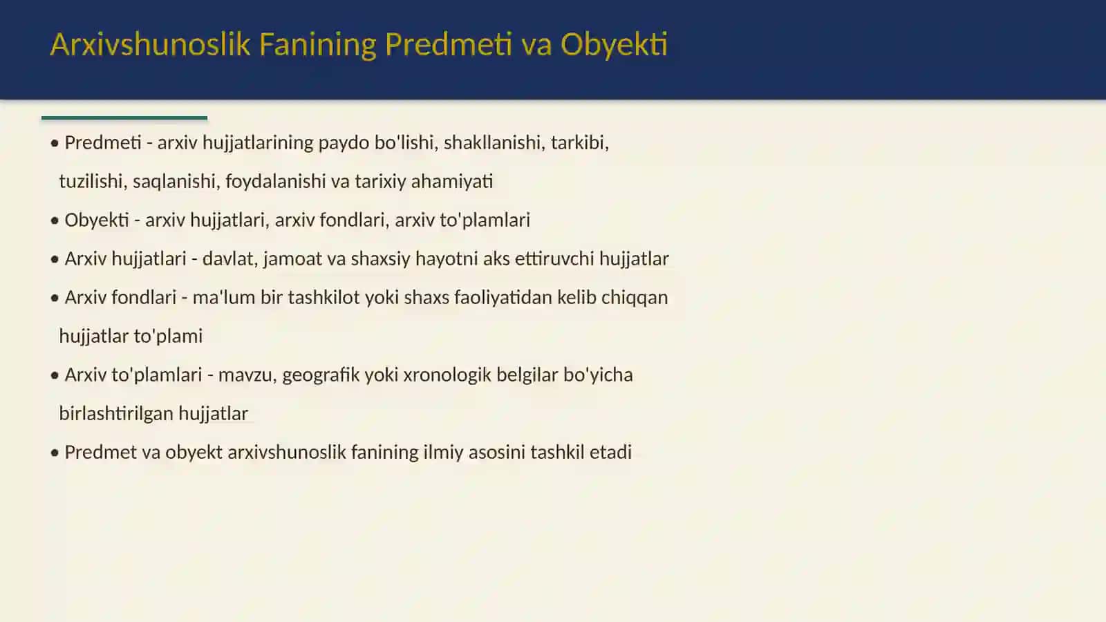 Arxivshunoslik fani va uning vazifalari 3