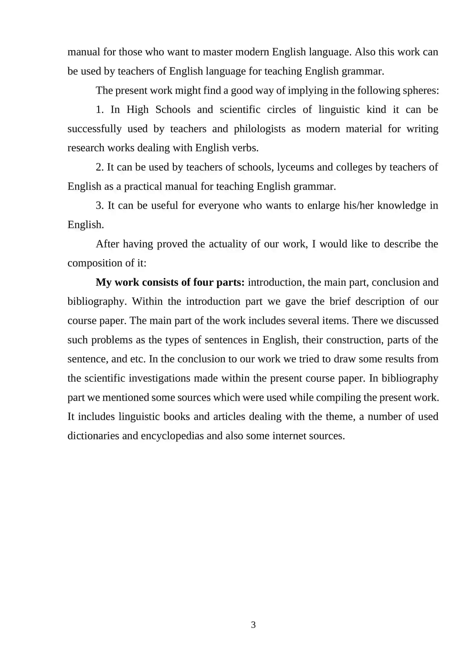 STRUCTURAL TYPES OF SENTENCES IN THE STUDIED LANGUAGE 3