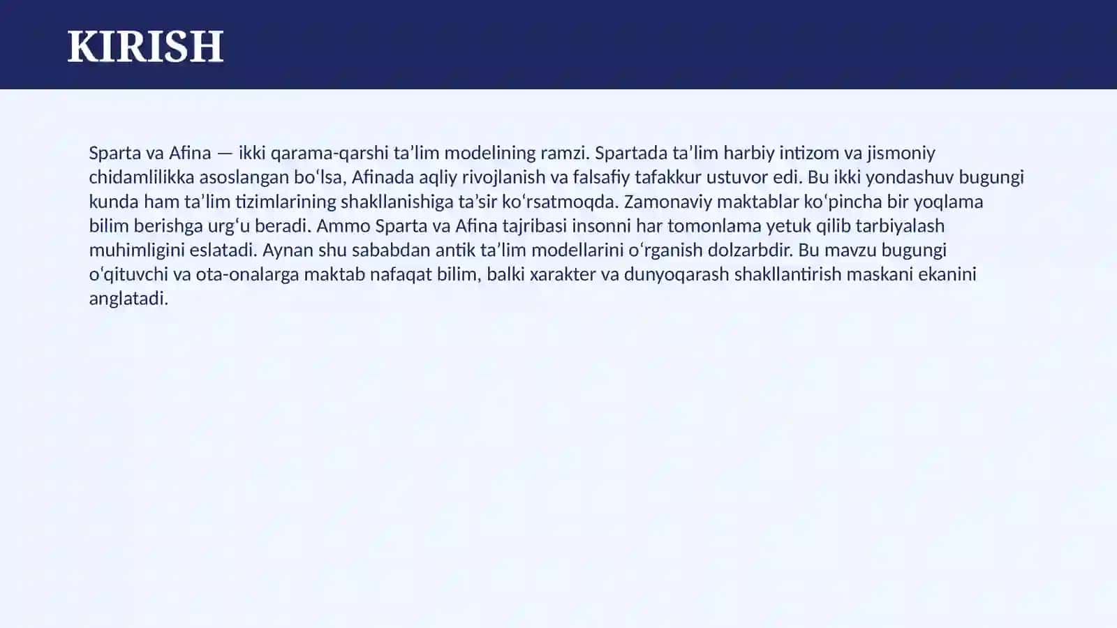 QADIMGI SPARTA VA AFINA MAKTABLARIDA TA’LIM-TARBIYA 3