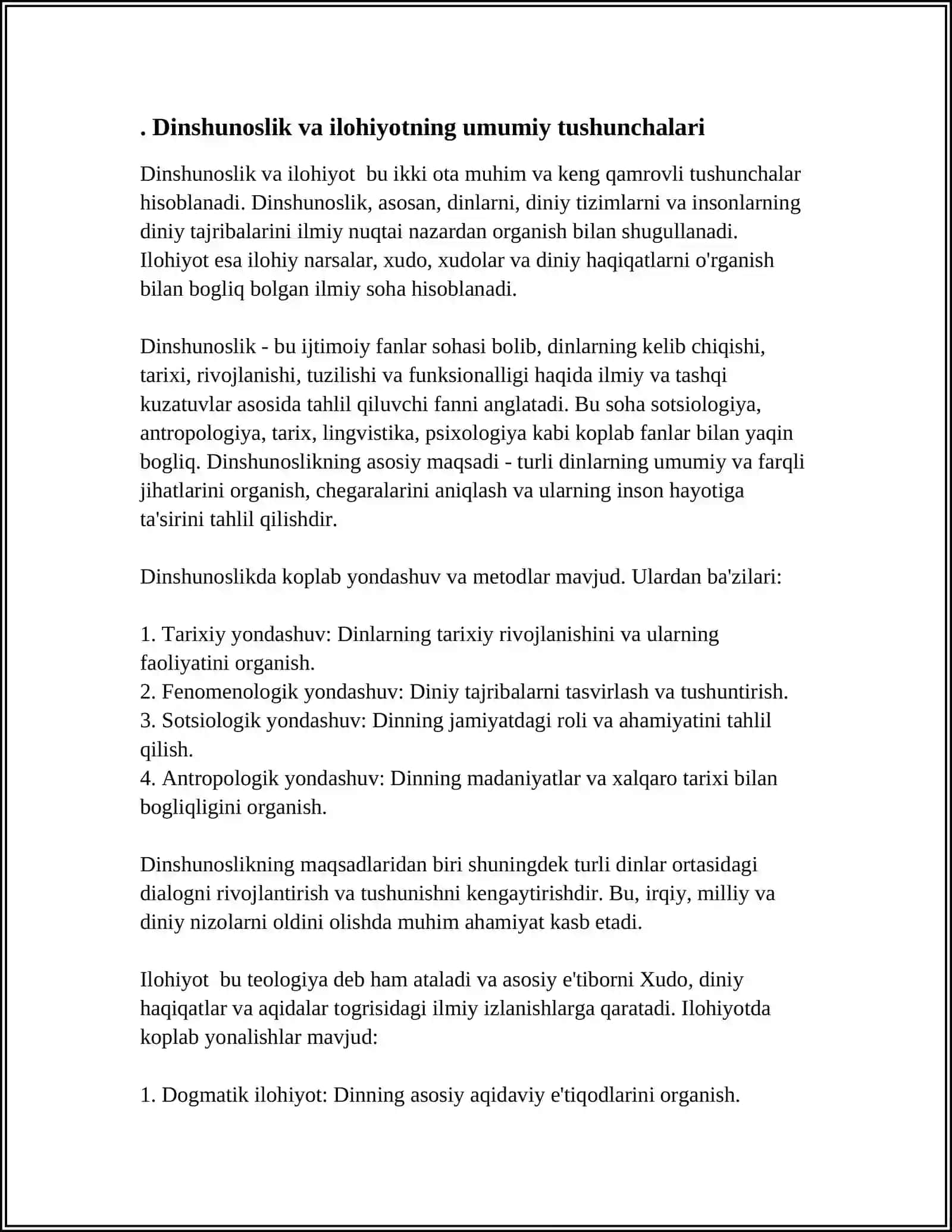 DINSHUNOSLIK FANINING ILOHIYOTDAN FARQI NIMADA 3
