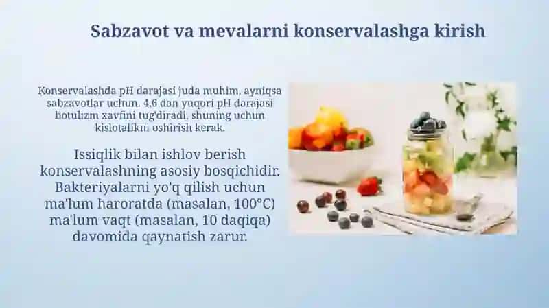 Sabzavot va mevalarni konservalash: Asosiy qoidalar va usullar 3