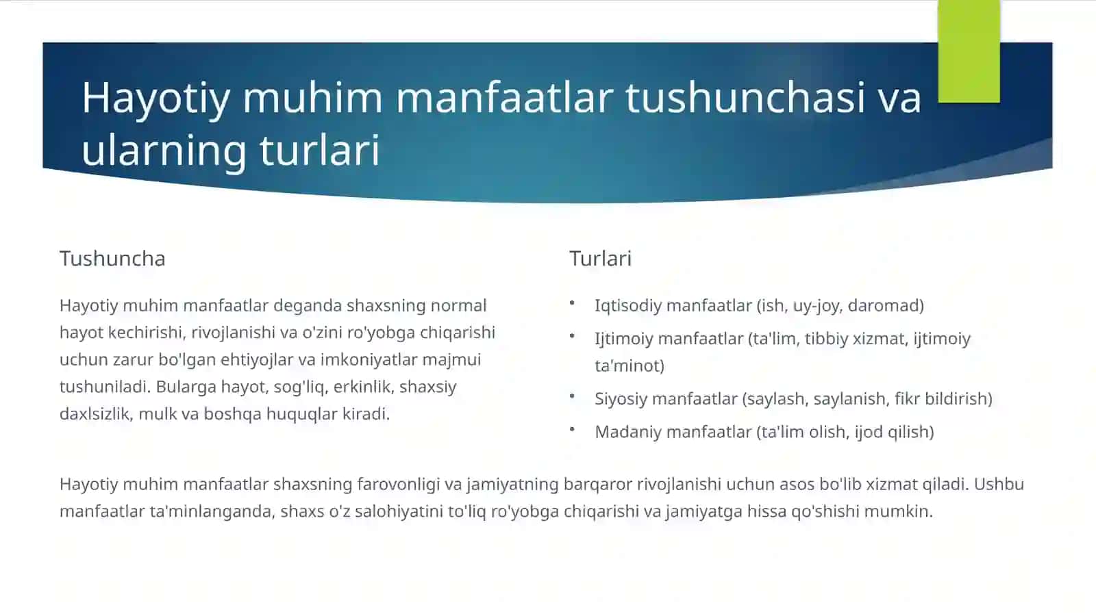 Shaxsning hayotiy muhim manfaatlari va uning xavfsizligiga tahdidlar 3