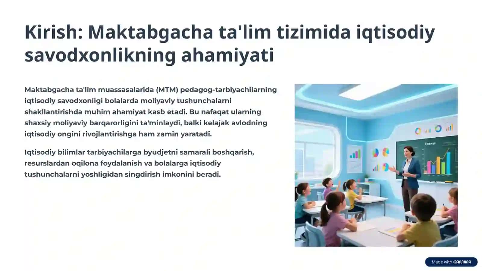 Maktabgacha ta'lim muassasalari (MTM)pedagog-tarbiyachilarning iqtisodiy bilimlarini egallash zaruriyati 3