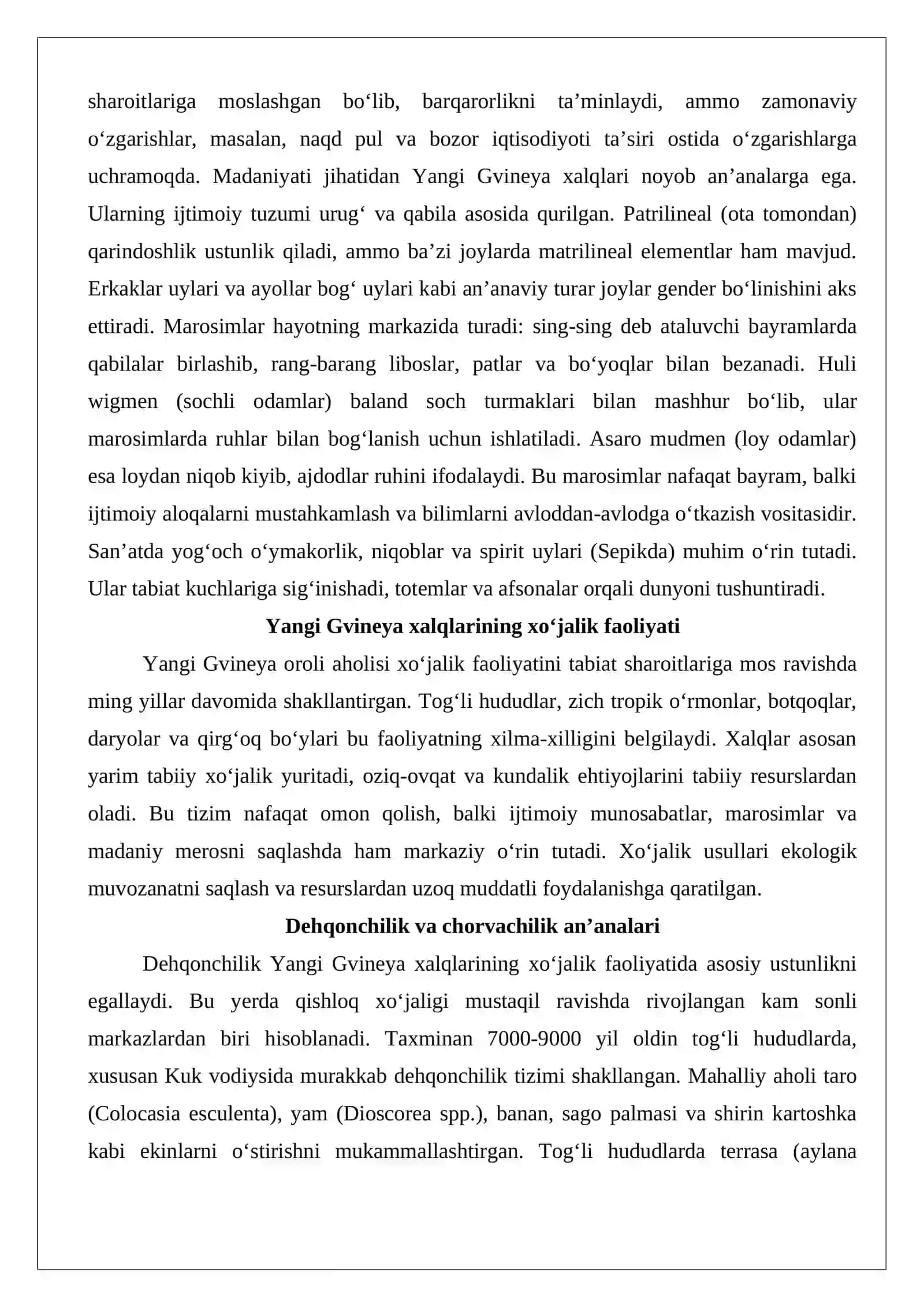 Yangi Gvineya xalqlari xoʻjaligi va madaniyati 3