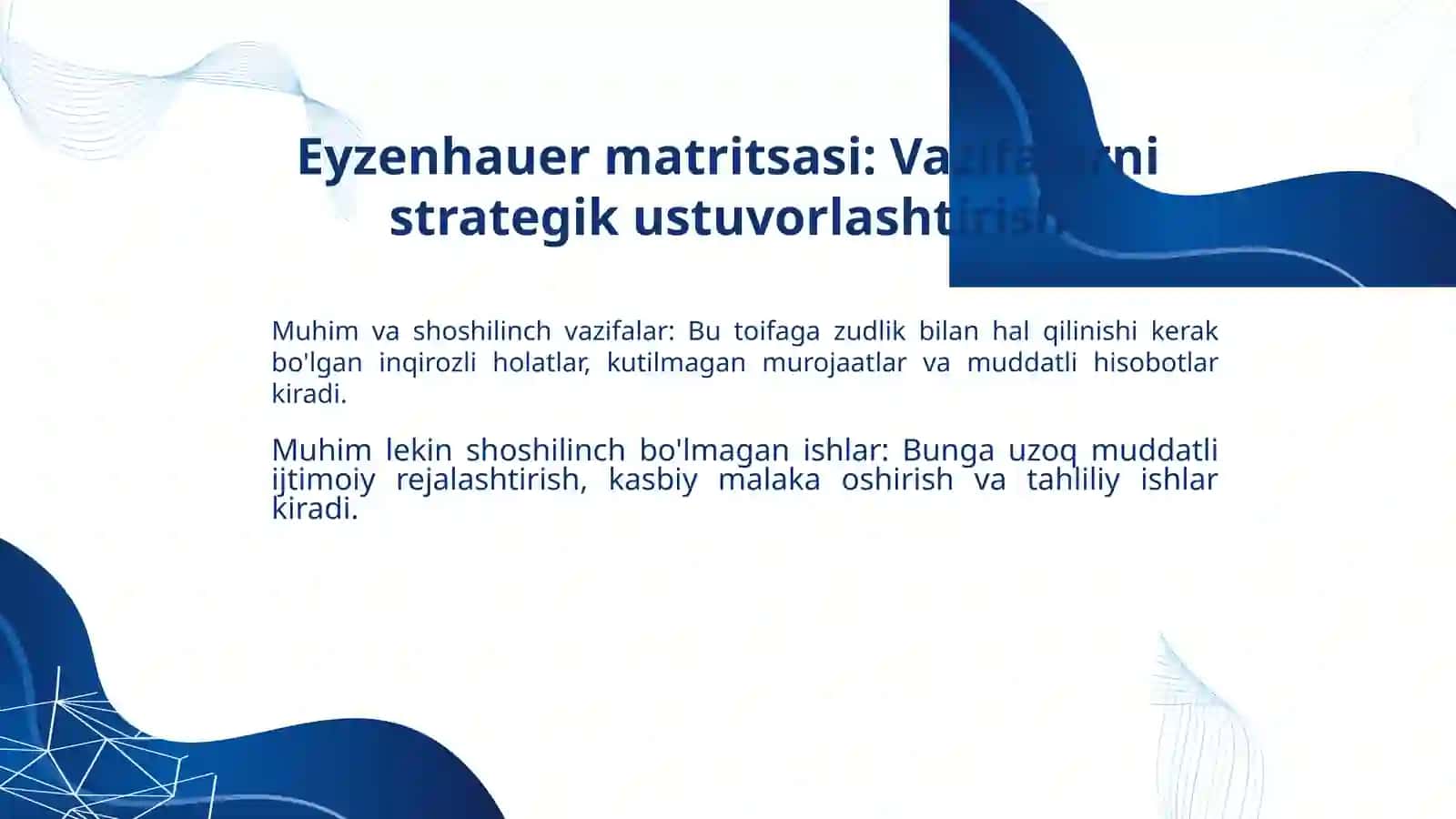 Ijtimoiy xizmat faoliyatida samarali taym-menejmentni yo'lga qo'yish 3