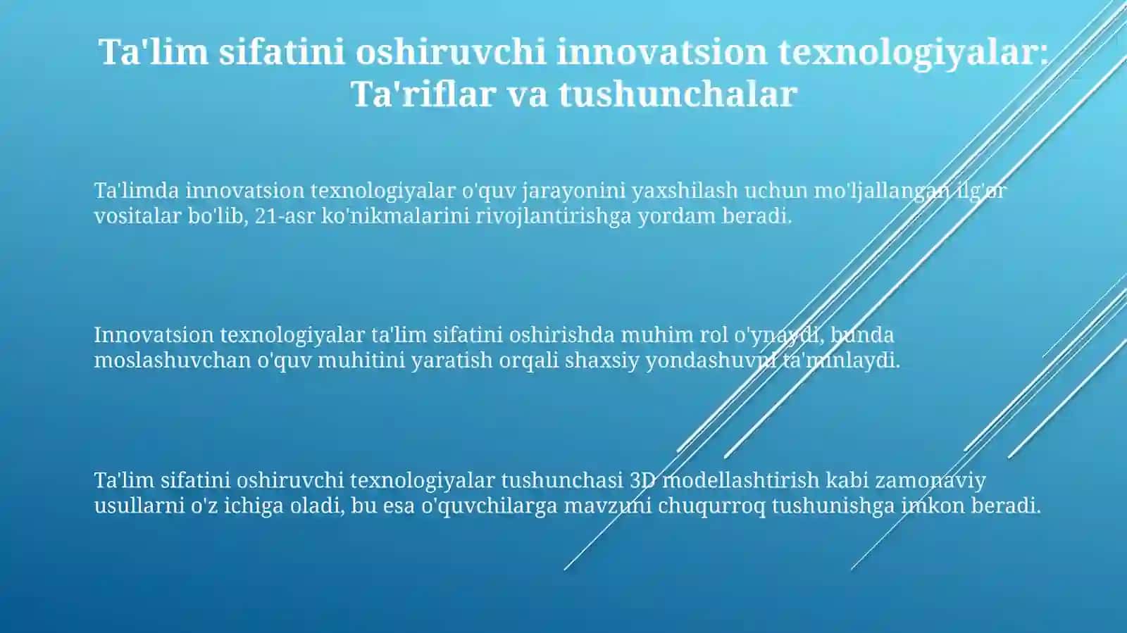 Ta'limda innovatsion texnologiyalar: imkoniyatlar va foydalar 3