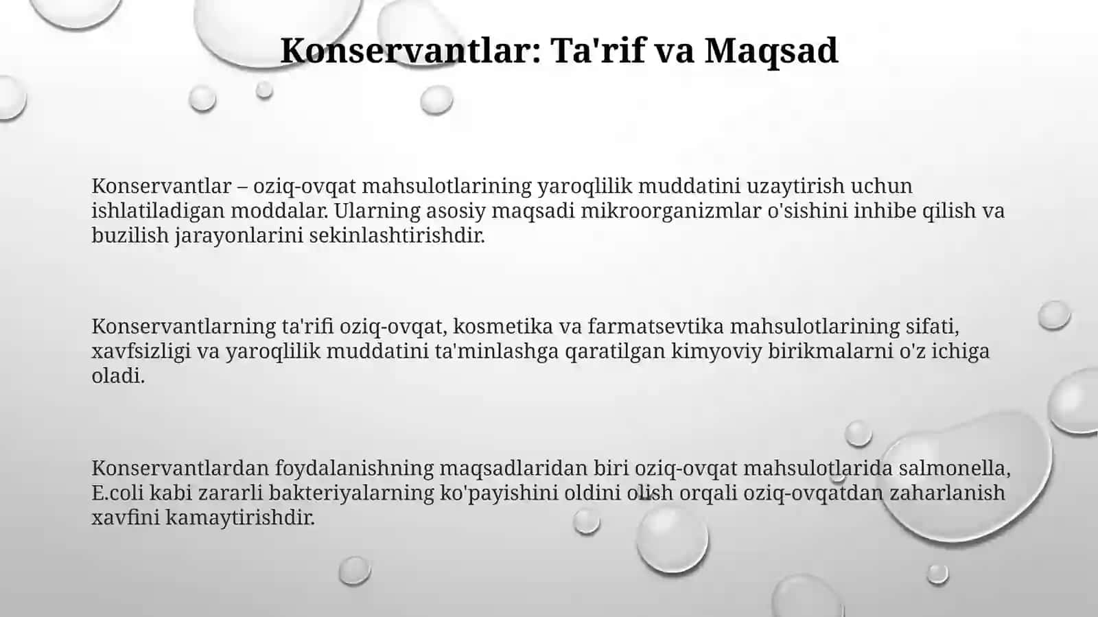 Konservantlar - Ta'rif, Turlari va Ta'sir Mexanizmlari 3