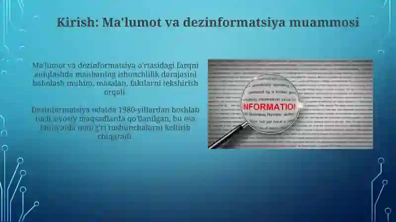 Axborot va dezinformatsiyasi: farqlash va aniqlash mezonlari 3